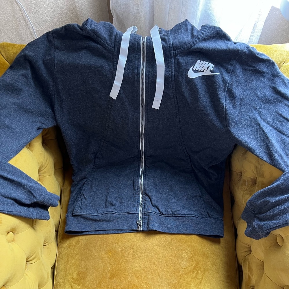 Nike Gray Two Way Zip Up Hoodie